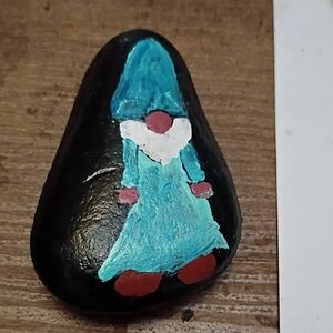 Whimsical Gnome Painted Stone Decor